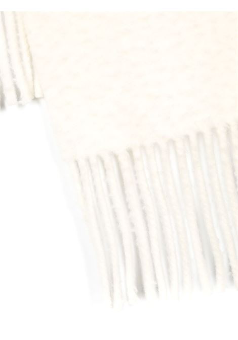 White logo-patch fringed scarf - unisex ACNE STUDIOS | CA0283AEI