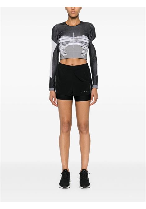 Black, white and grey graphic-print cropped top Adidas by stella mc cartney - women ADIDAS BY STELLA MC CARTNEY | IP8334BLK