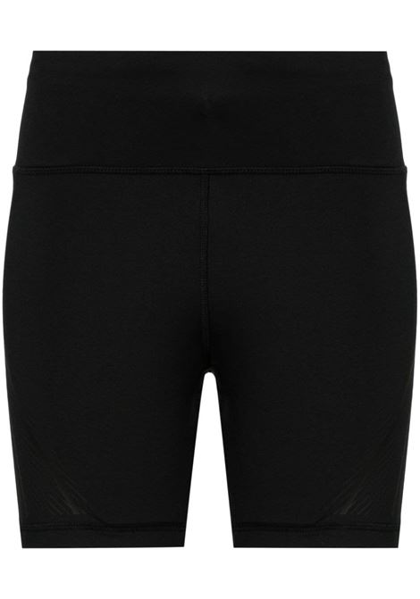 Black graphic-print running shorts - women