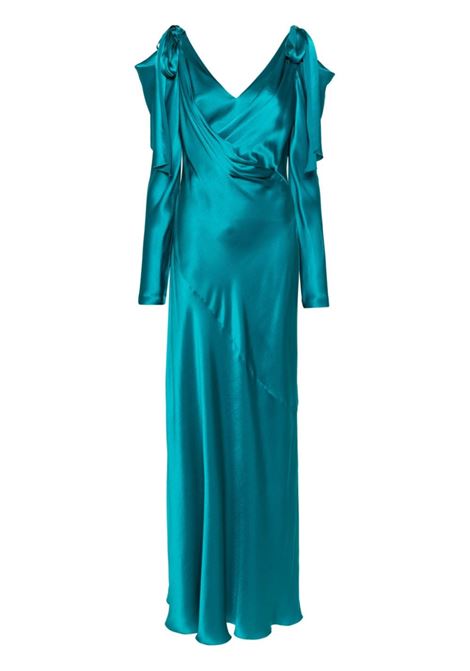 Acqua green V-neck gown - women ALBERTA FERRETTI | V040216190370