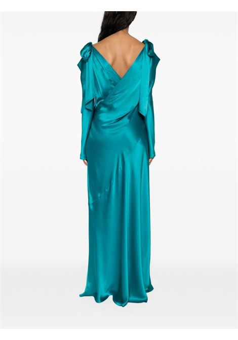 Acqua green V-neck gown - women ALBERTA FERRETTI | V040216190370