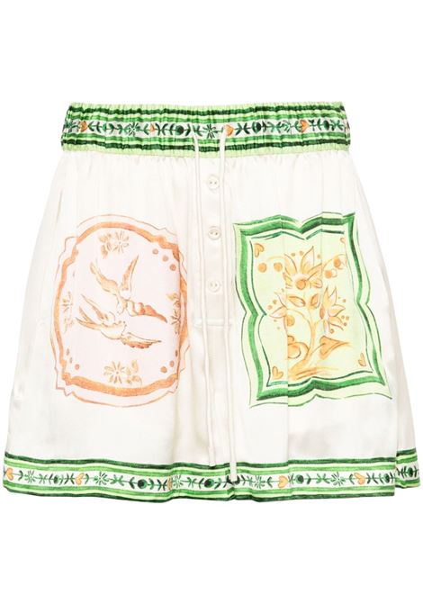 White and multicolour Porcelain shorts - women