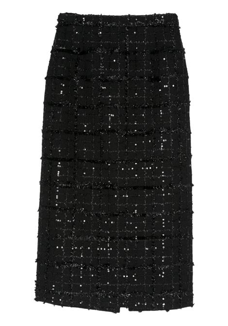 Black sequin checked tweed midi skirt Alessandra Rich - women ALESSANDRA RICH | FABX1817F43250900