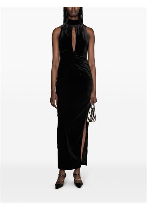 Black ruched velvet gown - women ALESSANDRA RICH | FABX3615F26030900