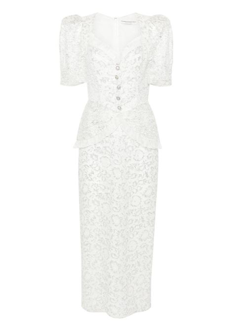 White silver laced metallic midi dress - women ALESSANDRA RICH | FABX3745P43170830