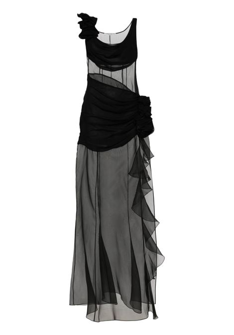 Black floral-appliqu? maxi dress - women ALESSANDRA RICH | FABX3769F43150900