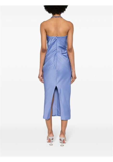 Blue strapless satin draped dress - women ALEX PERRY | D1199RE24PRWNKL