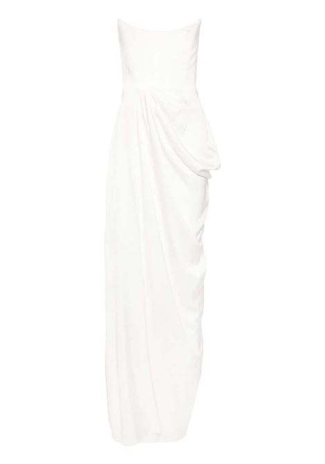  White strapless crepe maxi dress - women ALEX PERRY | D1213RE24WHT
