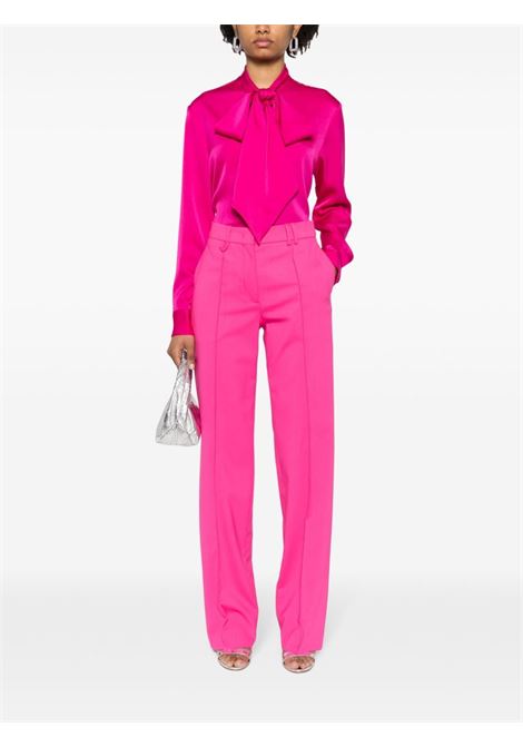 Pink long-sleeve satin shirt - women ALEX PERRY | T0191RE24RSPBRRY