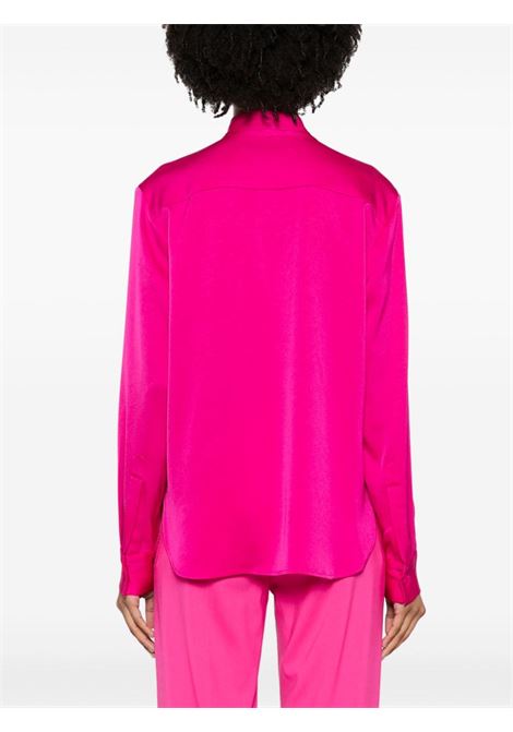 Pink long-sleeve satin shirt - women ALEX PERRY | T0191RE24RSPBRRY