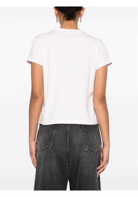 T-shirt crop con slogan in bianco - donna ALEXANDER WANG | 1CC2241885683A