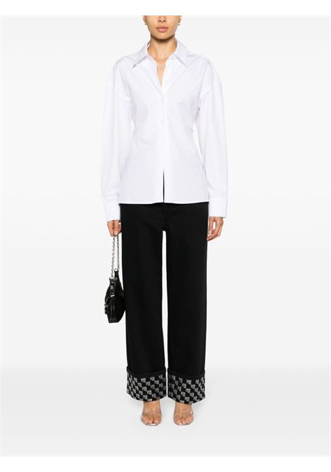 Black crystal-embellished mid-rise straight-leg jeans - women ALEXANDER WANG | 4DC1244252011