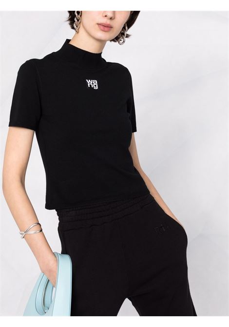 Black high neck logo top - women ALEXANDER WANG | 4KC2191008001