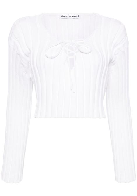 White cropped knit top - women ALEXANDER WANG | 4KC2241014100