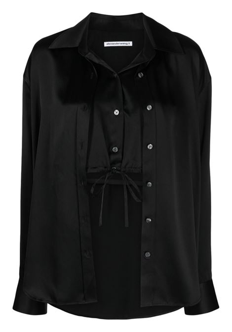Black layered shirt - women