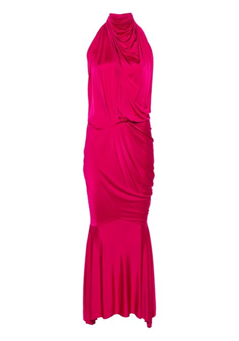 Fuchsia pink halterneck dress - women