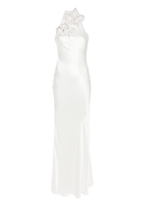 Off-white floral-appliqu? satin dress - women AMEN | ACS24518C11