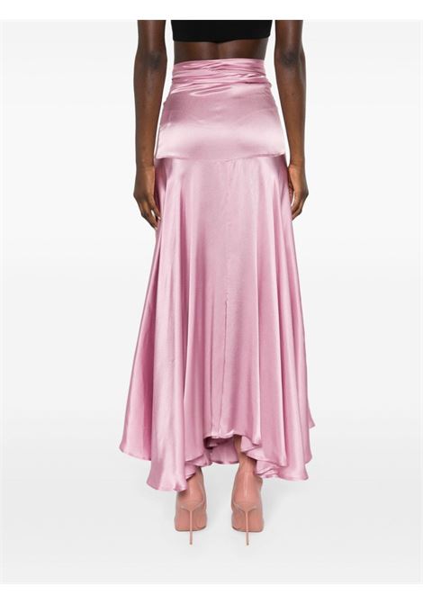 Pink wraparound satin midi skirt - women AMEN | AMS24305030