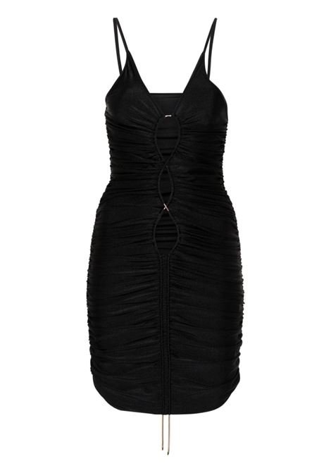 Black one-shoulder ruched mini dress Amen - women AMEN | Dresses | HMS24400009