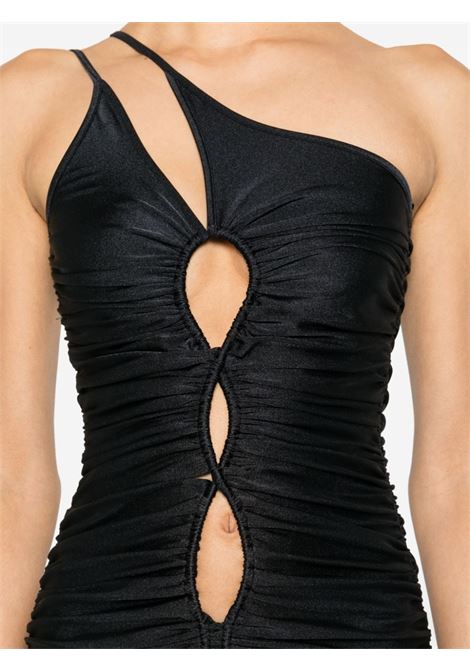 Black one-shoulder ruched mini dress Amen - women AMEN | HMS24400009