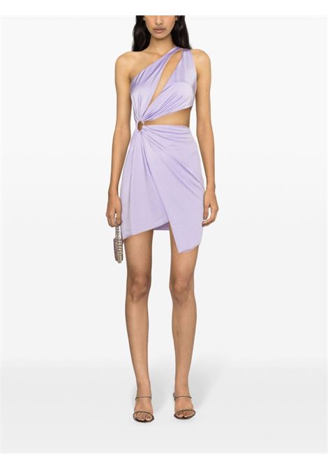 Purple asymmetric satin minidress - women AMEN | HMS24407143