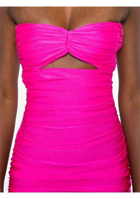 Fuchsia pink ruched strapless mini dress - women AMEN | HMS24413033