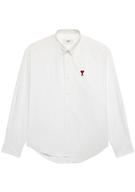 White logo-embroidered shirt - unisex AMI PARIS | BFUSH130CO0031168