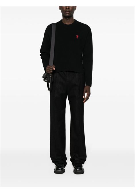 Maglione Ami de Coeur in nero - uomo AMI PARIS | UKS046KN0042001