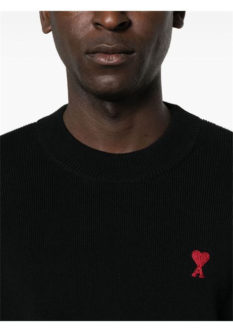 Maglione Ami de Coeur in nero - uomo AMI PARIS | UKS046KN0042001
