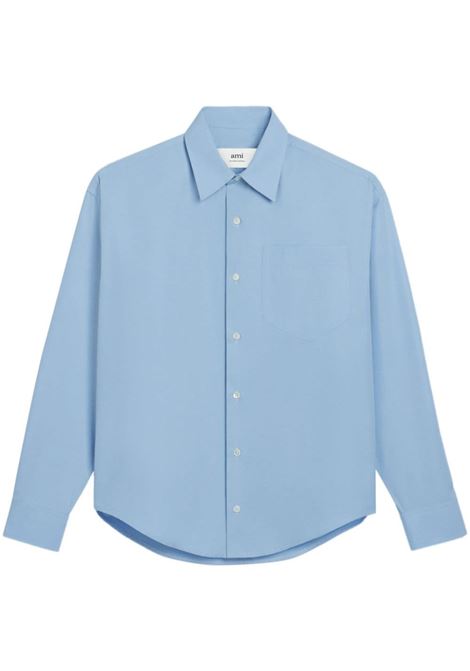 Camicia con ricamo Ami de Coeur in azzurro - unisex