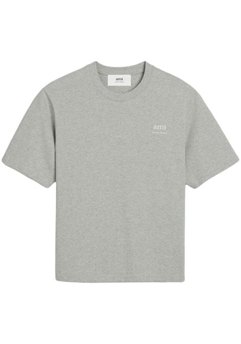 T-shirt con stampa in grigio - unisex AMI PARIS | UTS0247260951
