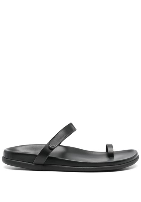 Sandali con bordo a smerlo in nero di Ancient Greek Sandals - donna