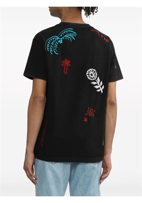 Black embroidered T-shirt - unisex ANDERSSON BELL | ATB1088UBLK