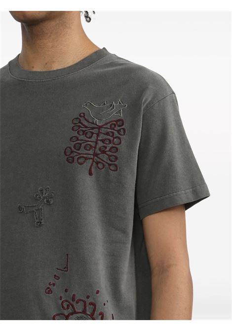 Grey embroidered T-shirt - unisex ANDERSSON BELL | ATB1088UCHRCL