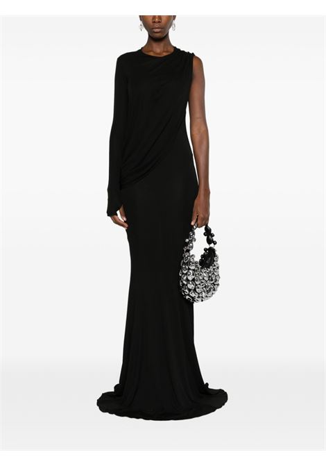 Black asymmetric draped maxi dress - women ANDREADAMO | ADPS24DR072904730473
