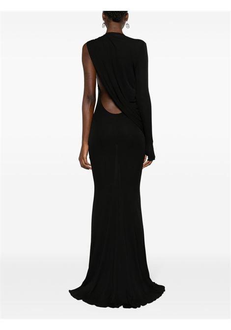 Black asymmetric draped maxi dress - women ANDREADAMO | ADPS24DR072904730473