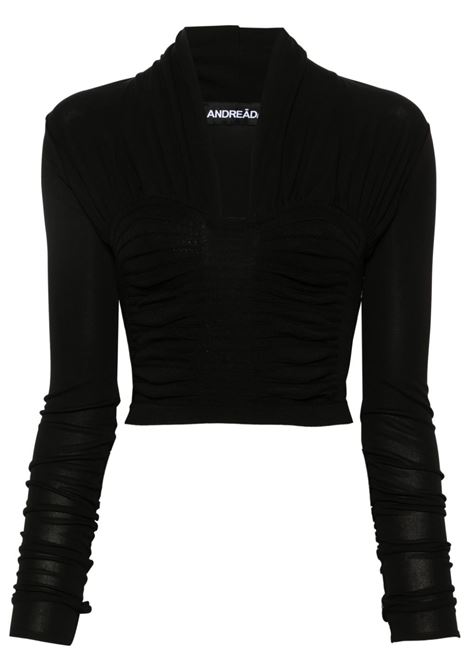 Black X Ray knitted crop top - women ANDREADAMO | ADPS24DR247563720372
