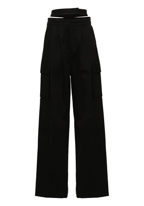 Black high-waist wide-leg trousers - women