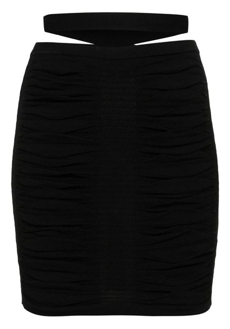 Black draped-design knitted skirt - women ANDREADAMO | ADPS24SK117513720372