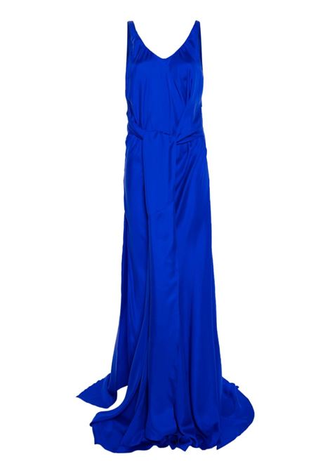Blue Ima asymmetric silk dress Ann Demeulemeester - women ANN DEMEULEMEESTER | 2401WDR20FA417057