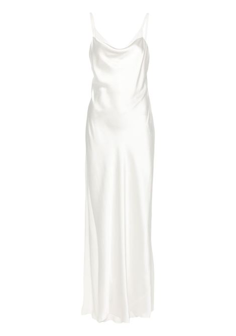 White nura long satin dress Ann demeulemeester - women  ANN DEMEULEMEESTER | 2401WDR27FA425002