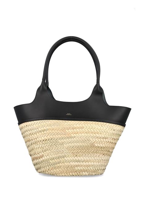 Black and beige Tanger shoulder raffia bag APC - women A.P.C. | Shoulder bags | ALAACF61883LZZ