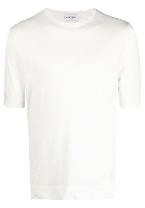 White crew-neck short-sleeve T-shirt - men