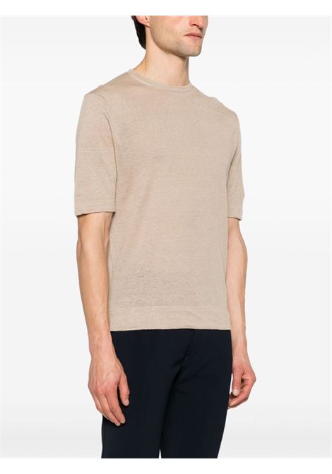 Beige fine-knit linen T-shirt - women BALLANTYNE | B2W02514L1414075