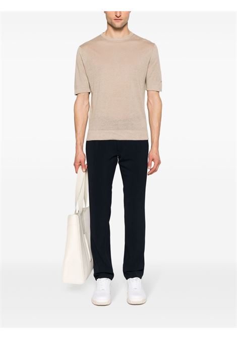 Beige fine-knit linen T-shirt - women BALLANTYNE | B2W02514L1414075