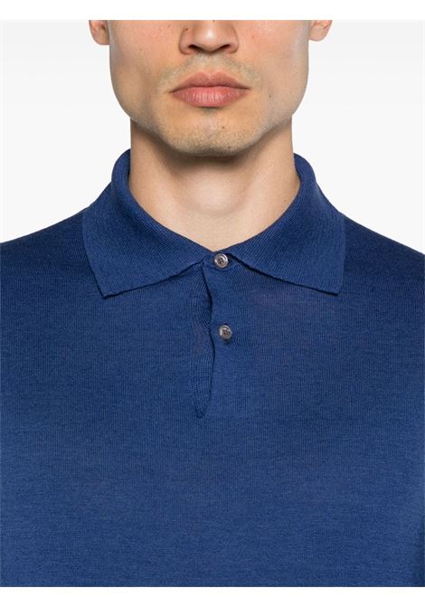 Blue fine-knit polo shirt BALLANTYNE - men BALLANTYNE | B2W07314S0613940