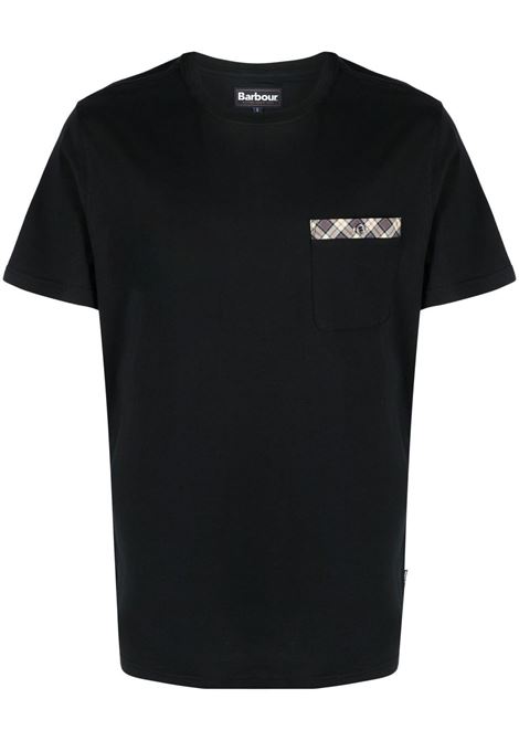 T-shirt a girocollo in nero - uomo BARBOUR | MTS0682BK31