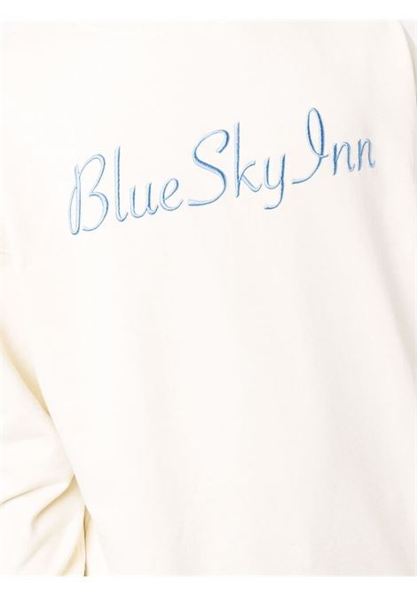Beige logo-embroidered sweatshirt - men BLUE SKY INN | BS2101CN001CRM