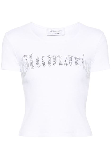 T-shirt con strass in bianco - donna BLUMARINE | 2T048AN0100