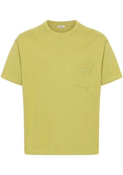 Green embroidered T-shirt Bode - men